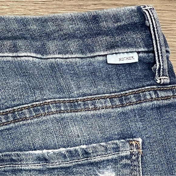 Mother Denim Blue Jeans High Waisted Looker Ankle Fray Jeans Distressed Sz 28 - Picture 12 of 12